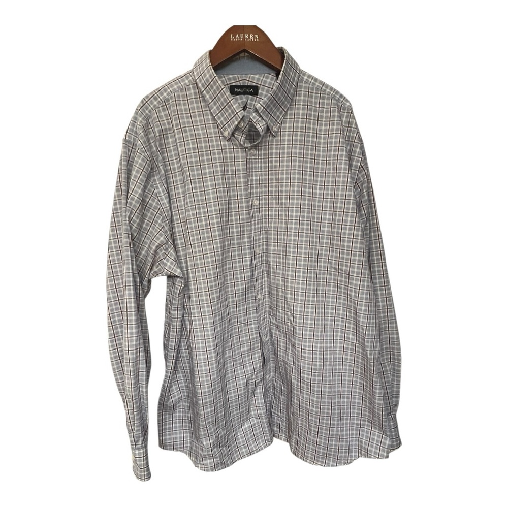 Nautica Men’s XL Plaid Button-Down Dress Shirt Long Sleeve‎ Classic Fit